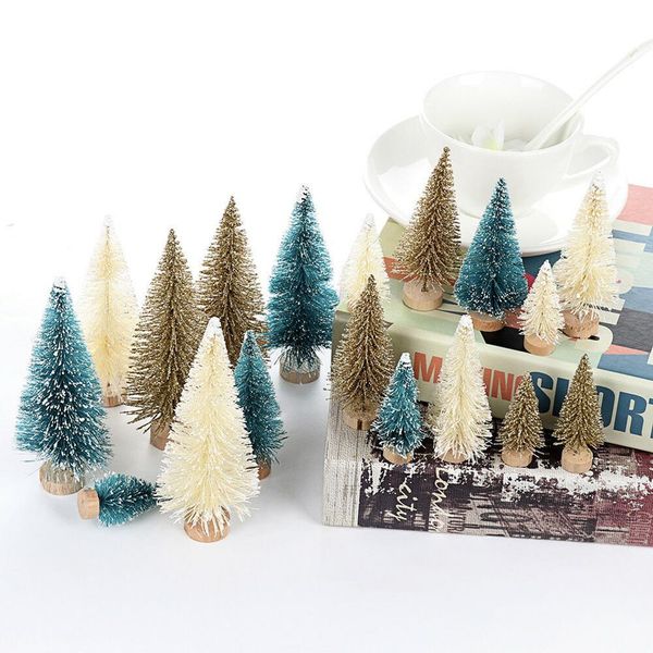 

24/34pcs mini sisal snow trees bottle brush tabletree for diy decor mini christmas tree bottle brush