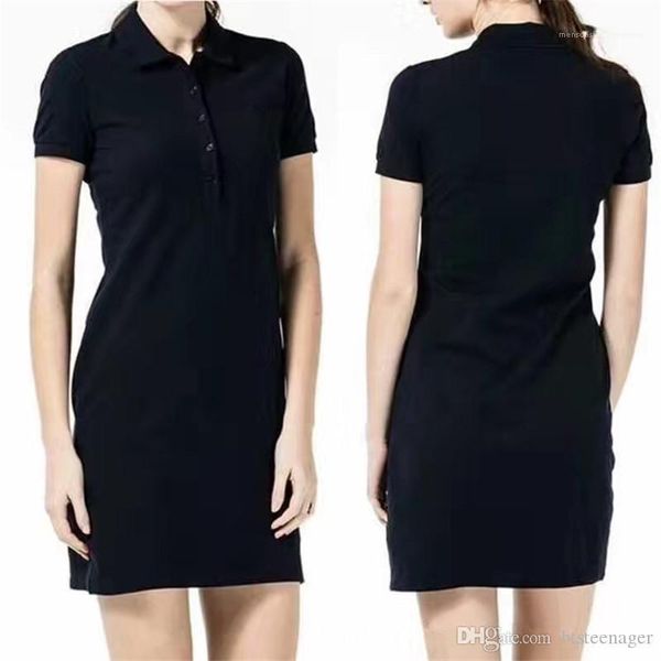 

neck a line dress womens designer polo dress exquisite embroidery decoration womens casual summer dress lapel, Black;gray