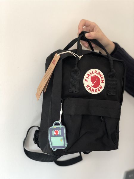 

classicl swedish fox fjallravenkanken black children school backpacks with bear pendant school students bags travel outdoor bag