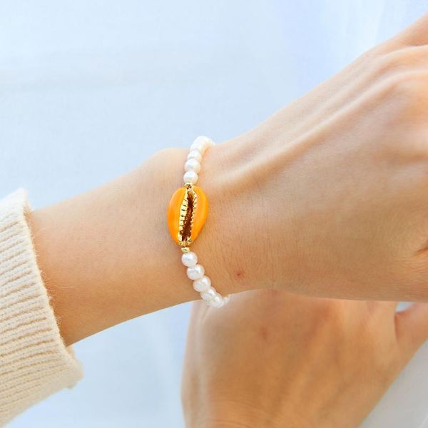 

c.quan.chi женщины браслеты мода аксессуары ручной работы природные elegant shell жемчуг бусы wrap браслеты strand chain, Golden;silver