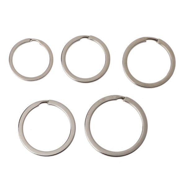 

100pcs metal round flat keyring round split key rings chain keys organizer holder jewelry findings 25mm 28mm 30mm 35mm, Silver