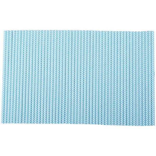 

2 packs paper straws birthday wedding baby shower party stripes, lake blue