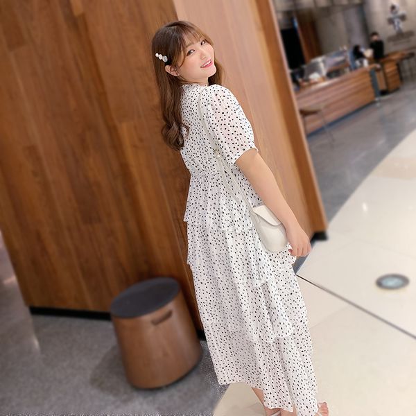 

large size fairy skirt immortal chiffon short sleeve cake long skirts large girl's summer very fairy of non-mainstream dress 204, Red