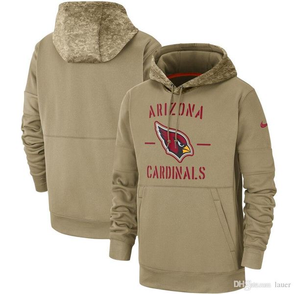 

new mens women kid arizona cardinals tan vintage sweatshirt 2019 salute to service sideline nfl therma pullover hoodie, Blue;black