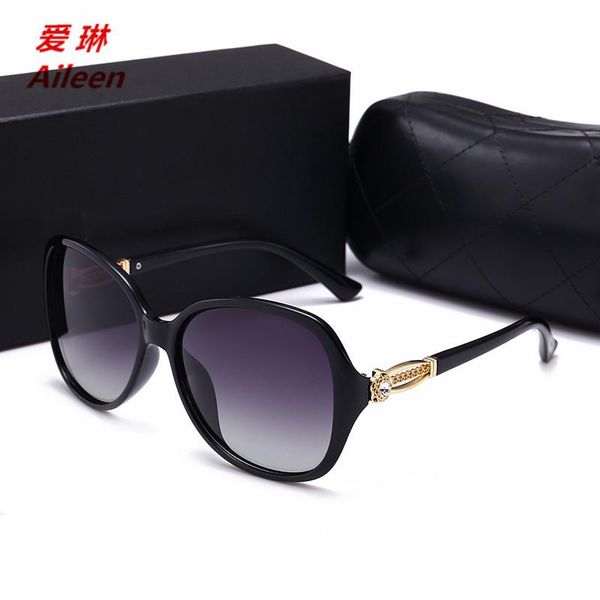 

2018 новый ретро большой кадр тонкие солнцезащитные очки элегантная леди цветок горный хрусталь поляризованные солнцезащитные очки прилив 55, White;black