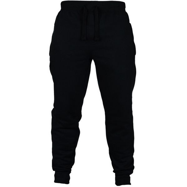 

men casual pants fashion winter warm sweatpants fleece pants straight trousers solid color loose slim hiphop streetwear, Black