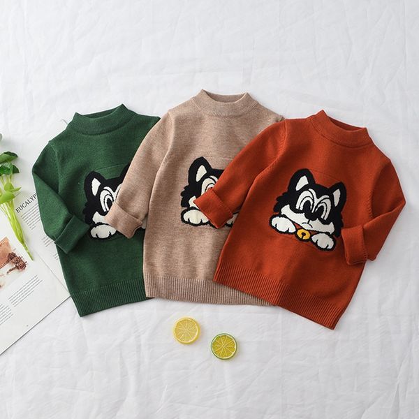 

boys turtleneck sweaters autumn long sleeve cotton kids cartoon print sweater spring boys sweaters for kids, Blue
