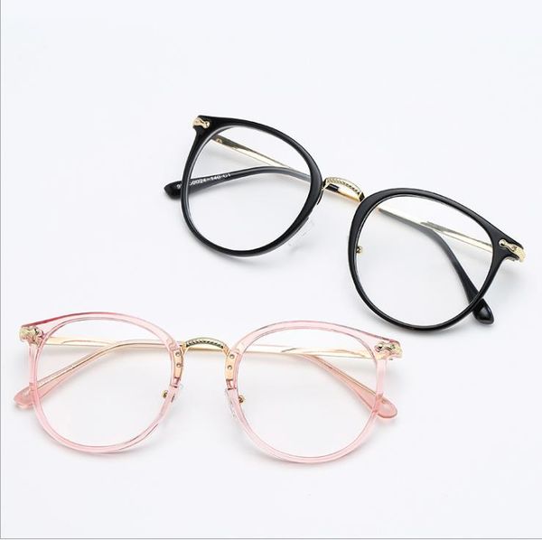 

full frame glasses flat mirror round optical frames myopia frames, White;black
