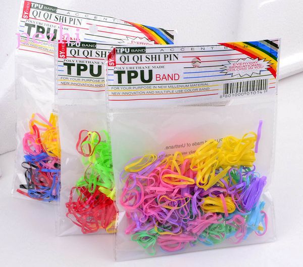 

3packs new tie small dumplings disposable bag girl rubber band hair ring hair rope head accessories, Slivery;white
