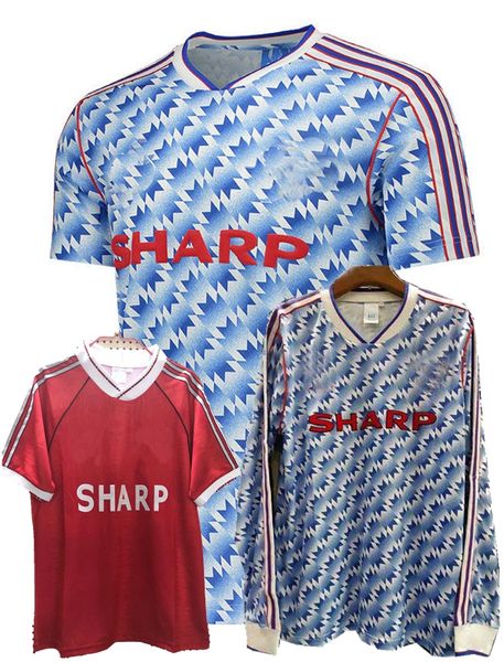 

retro 1990 1991 1992 united soccer jerseys cantona home away manchester 90/92 retro football shirt s-2xl, Black;yellow