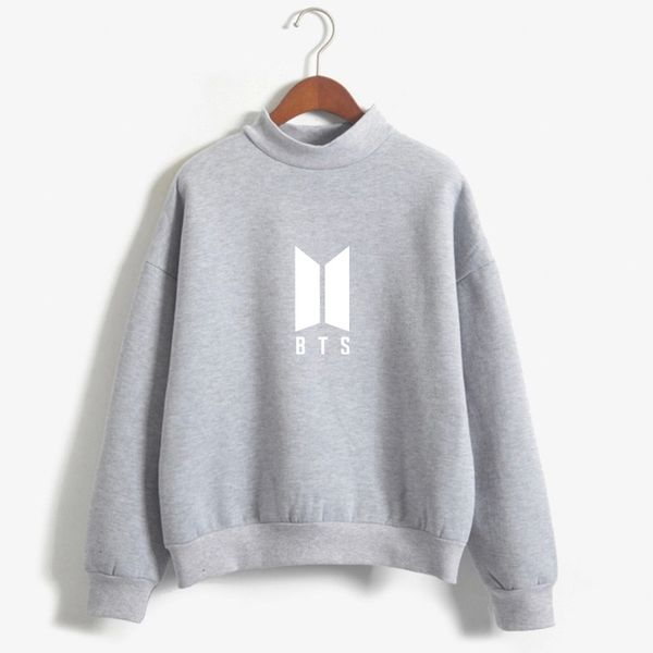 

bts new bullet boys with high collar designer hoodie trend private custom brand pullover cotton casual men women sweaters, Black