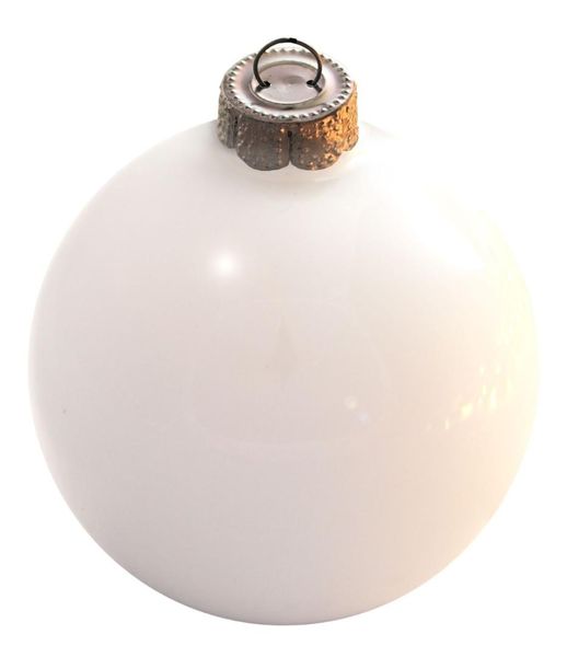 

promotion - home event party ornaments christmas xmas tree glass bauble decoration 80mm polar white ball ornament -pearl, 5/pack