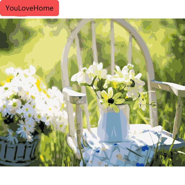 

цветок diy масляная живопись по номерам наборы для рисования холст ручная роспись картинки по номерам домашнее украшение раскраска по номера