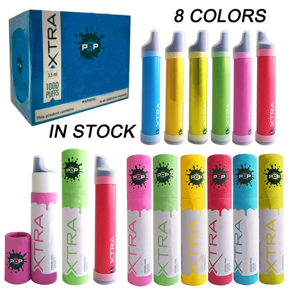 

Новый POP Xtra Одноразовые устройства Бобы Starter Kits E Сигареты Пустые 3,5 мл Vape Ручки Картриджи 550mAh Емкость батареи 1000 затяжек