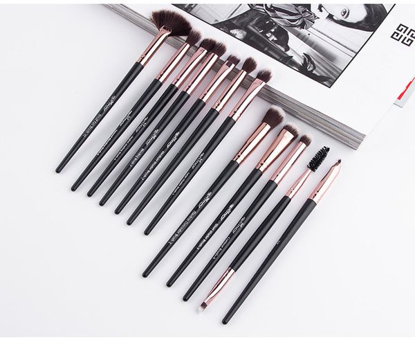 

anmor pro makeup brushes set 12 pcs/lot eye shadow blending eyeliner eyelash eyebrow brushes for make up portable eye make up brushes set