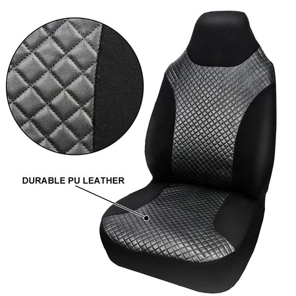 

2019 brand embroidery car seat covers set universal fit most cars covers leather with tire track detail styling seat protector#2