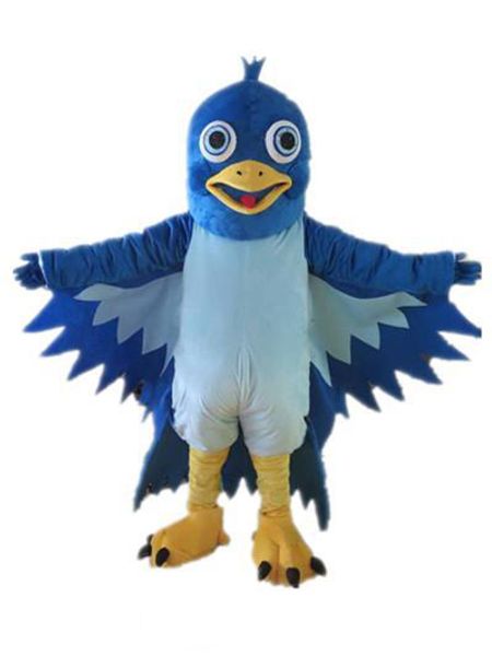 

2019 new blue big mouth bird mascot costume eva plush size cartoon clothing the legend of condor hero animal bird halloween mascot, Red;yellow