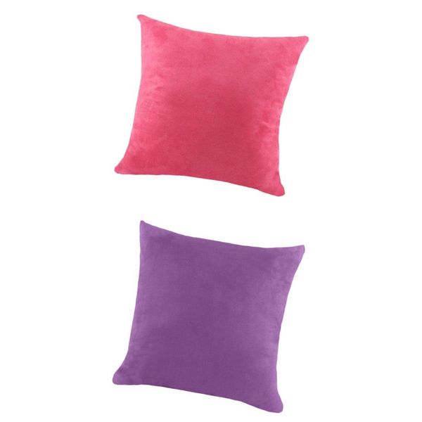 

2pcs velvet pillow case cushion covers soft suede hidden zipper 45x45cm