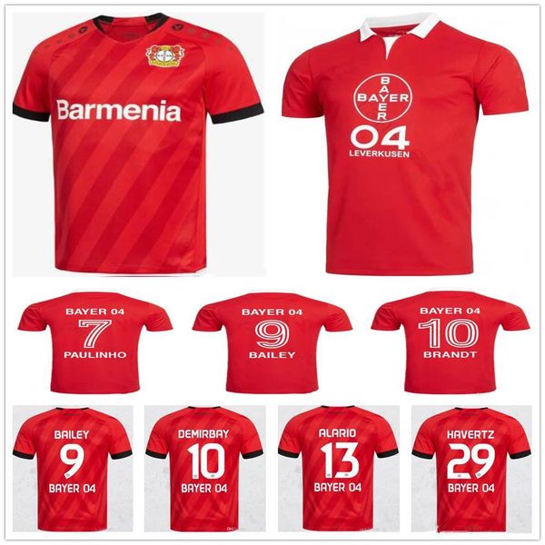 

2019 2020 bayer 04 leverkusen soccer jerseys l.bender havertz demirbay alario volland brandt bailey customize 19 20 home red football shirt, Black