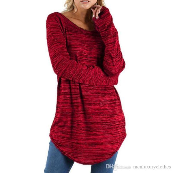 

loose womens tshirts autumn solid slim fit o neck spring fall long sleeved clothes vestidoes, White