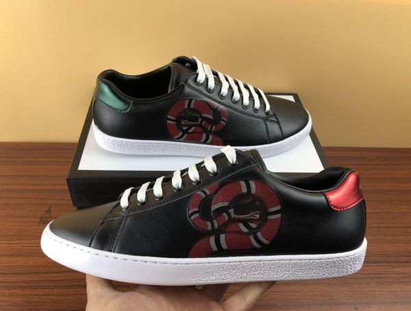 

new designer mens shoes with women luxury designer sneaker man casual ace shoes green red stripe dress shoes size 35-46, Black