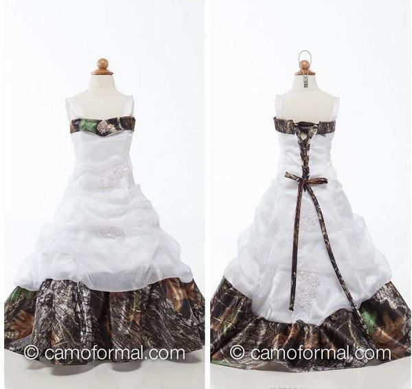 

2020 country spaghetti straps lace appliques camo sweep train flower girls dresses beading girls pageant party gowns custom kids wear cheap, White;blue