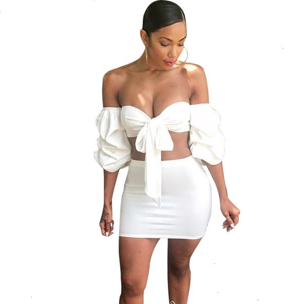 

woman clothes women dresses summer new fashion women summer 2 suit off the shoulder puff sleeve dress two piece jz038, Black;gray