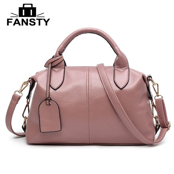 

fansty brand boston handbag pu leather handle tote bag ladies shoulder crossbody bags women messenger bags