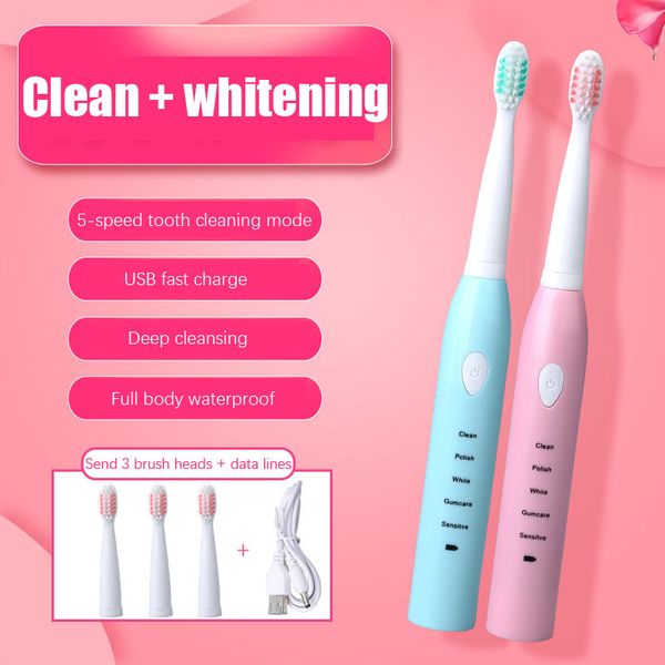 

electric toothbrush sonic usb fast charging super automatic soft hair whitening intelligent electric toothbrush su206