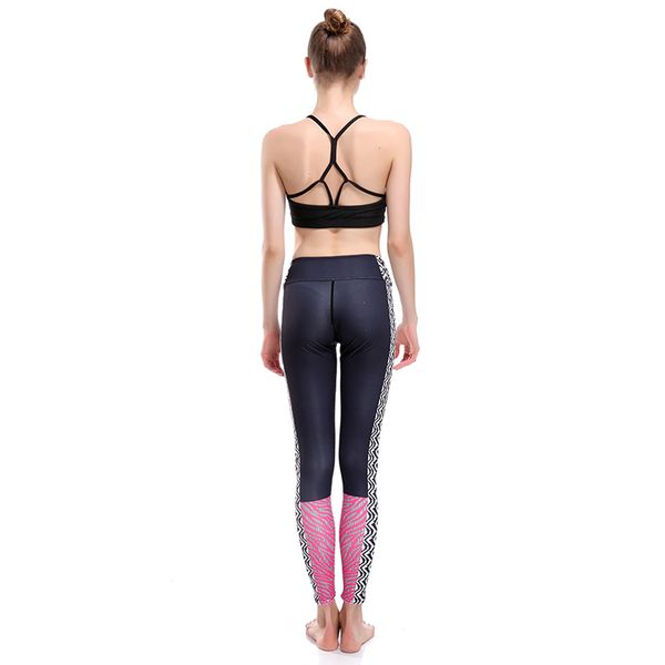 

2019 lace splicing waist hips leggings women print pocket workout clothes push up fitness female elastic slim pants leggins, Black