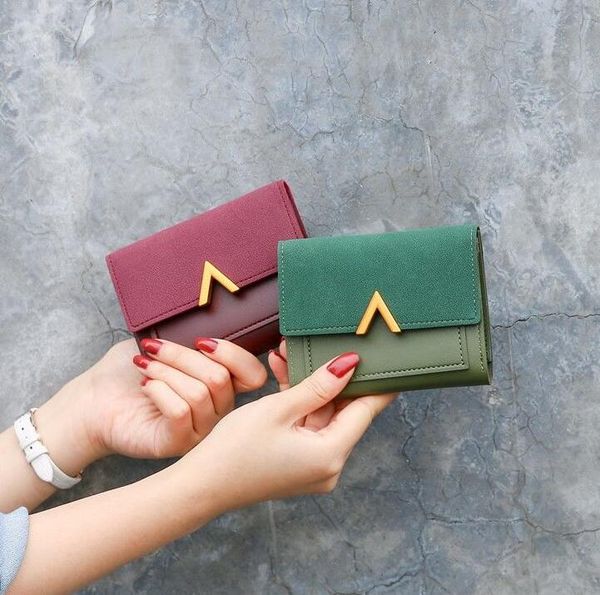 

wholesale leather wallet for women multicolor 2020 new short wallet card holder women purse classic fold pocket card package fold, Brown;gray