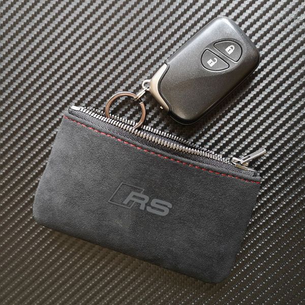 

1X Матовый кожаный чехол для ключа Кошелек с ключом для ключей с Audi Rs