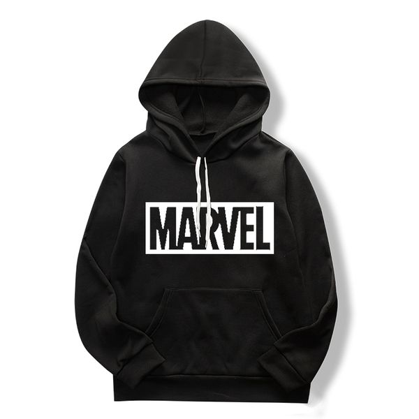 

brand black hoodie monogrammed marvel print hoodie long sleeve casual sport for men and women