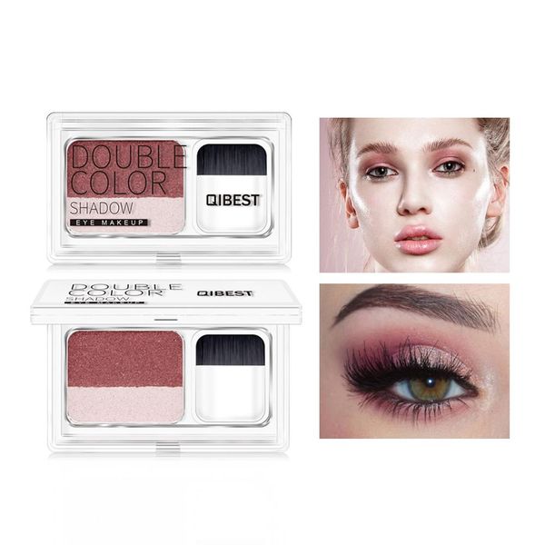 

two-color lazy eyeshadow sealed eyeshadow two-tone gradient pearlescent with brush pallete rqs-y23