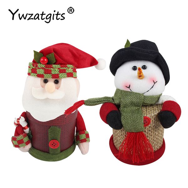 

1piece 9*22cm chirstmas santa claus snowman new craft paper candy cookie box gift bag party favors festival linen gift box