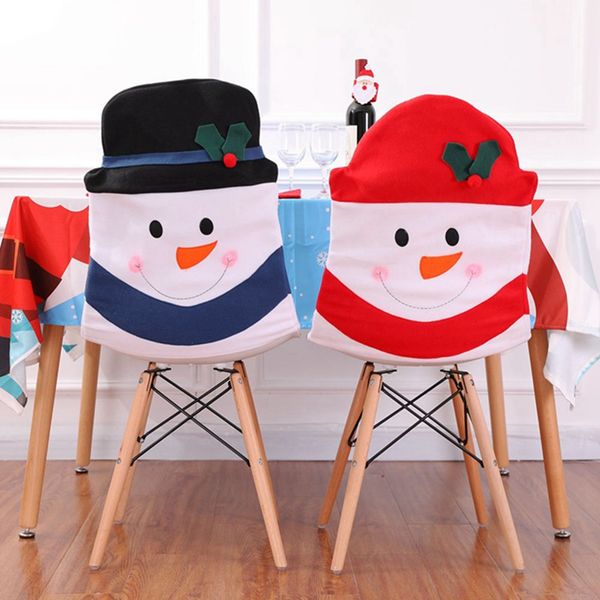

1 шт. симпатичные рождество чехол на сиденье стул чехол стул вернуться снеговик ужин домашний рождественский декор