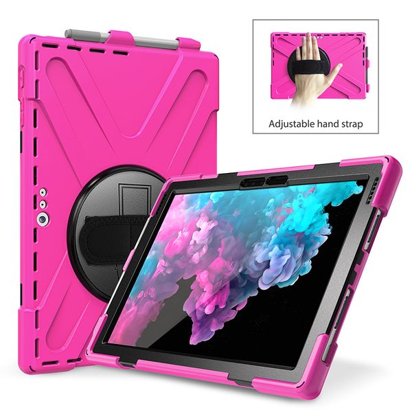 

heavy duty silicone shockproof case with wrist strap for surface pro 4 5 6 7 12.3 tablet