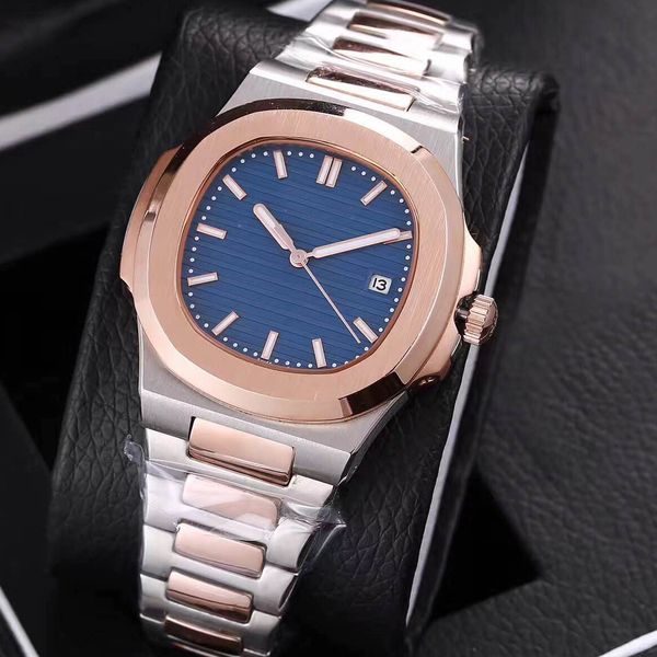 

2019 new 19 colors mens luxury watch automatic movement glide sooth second hand sapphire glass silver and gold wristwatch, Slivery;brown