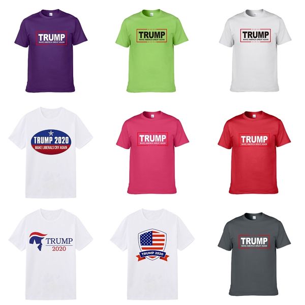

2020 summer casual streetwear t shirt cotton crew neck short sleeve mens designer trump t shirts fashion mens clothing women m-3xl #926, White;black