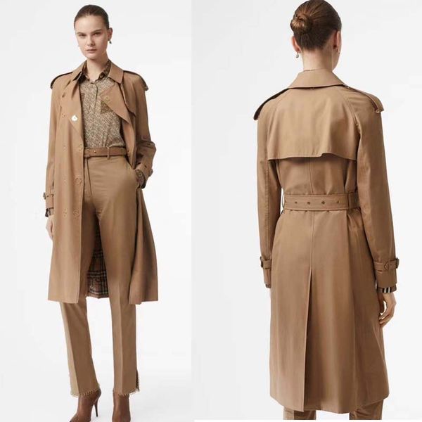 

spring coat women 2019 fashion double-breasted women's windbreaker classic long coat temperament sobretuso feminino wild clothes, Black
