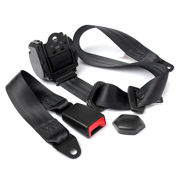

universal retractable 3 point auto car safety seat lap belt set kit