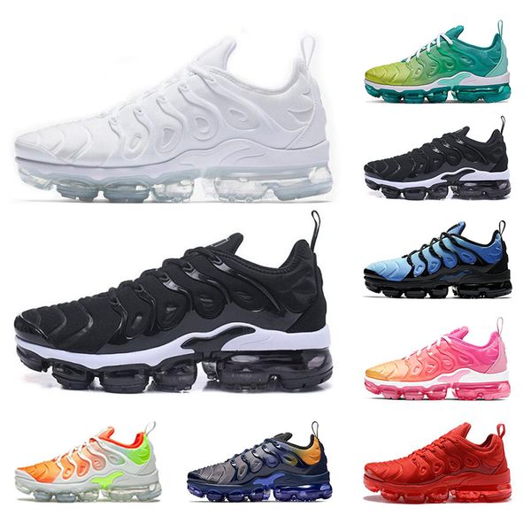 

New arrival 2020 running tn plu hoe for men women brand port neaker men trianer chau ure vapormax 13 white triple black white