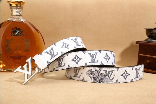 

classic men's smooth buckle belt width is 3.6 cm men luxury designer brand 1l lv belt 1l trend, Black;brown