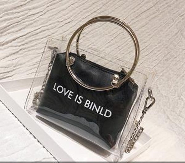 

super fire jelly transparent small bag female 2020 summer new tide ring wild fairy messenger chain bag