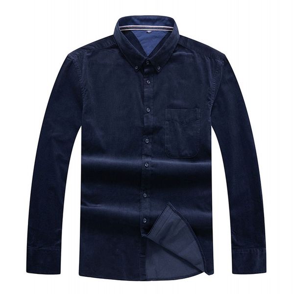 

winter plus size l-7xl 8xl men corduroy dress shirts long-sleeve turn-down collar single breasted casual shirts solid color, White;black