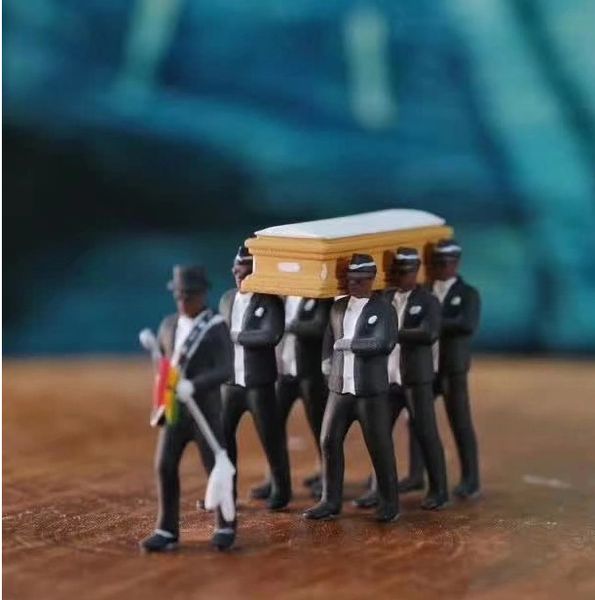

2020 funny bgm astronomia online celebrity popular ghana's dancing pallbearers pvc action figure model toys