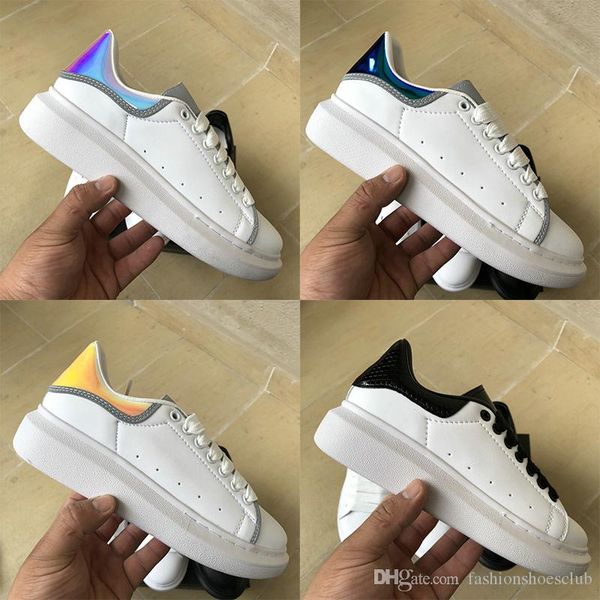 

2020 3m reflective platform fashion luxury designer women shoes men plate-forme triple black white velvet snake skin booties chaussures