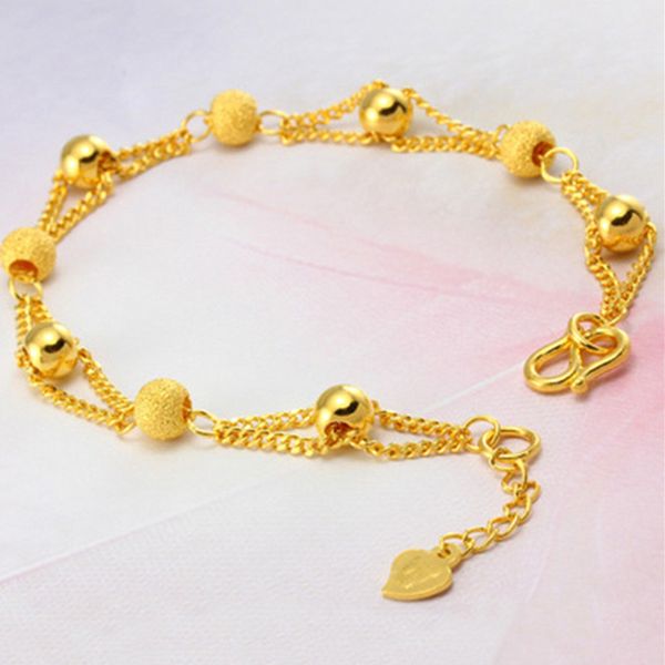 

gold plated noble beaded bracelet rich good luck bead chain popular luxury designer jewellery, Black