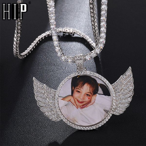 

hip hop custom made p wings iced out bling cubic zircon necklace & pendant for men jewelry with tennis chain, Silver