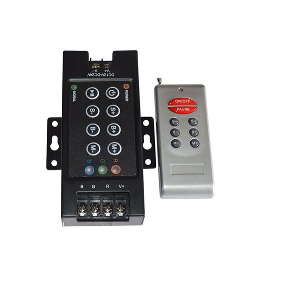 RF 8Key RGB LED Remote Controller Switch DC12V-24V 30A Controladores sem fio Iron Shell